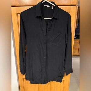 Athleta washable silk button front tunic size xxs